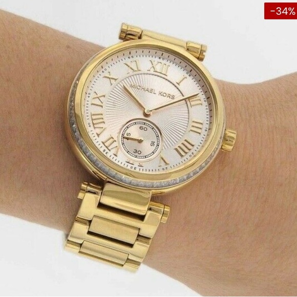 Michael Kors Skylar Gold Ladies Watch - Picture 11 of 13